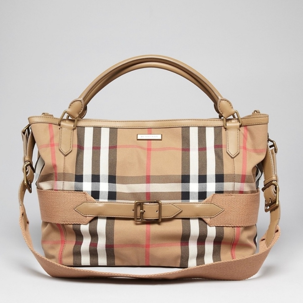 Burberry Aurelia Leather Canvas Bag